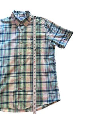 Men’s Izod Sz L Coastal Beach Saltwater Classics Plaid Cotton Short Sleeve Shirt - Thumbnail 7