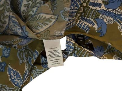 Size MP Talbots Cotton Top Floral Puff Sleeves Babydoll Green Blue Bow Summer - Thumbnail 11
