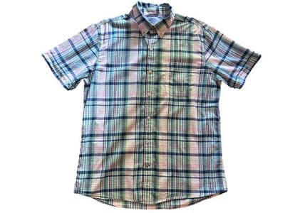 Men’s Izod Sz L Coastal Beach Saltwater Classics Plaid Cotton Short Sleeve Shirt - Thumbnail 6