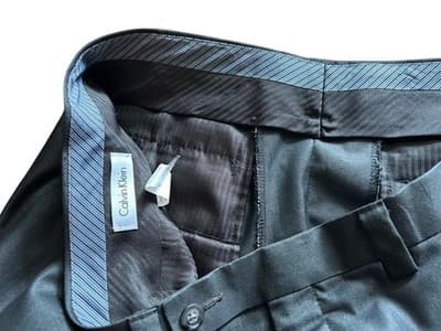 42x32 Men’s Charcoal Gray CALVIN KLEIN Pants Dress Slacks Modern Fit Flat Front - Thumbnail 5