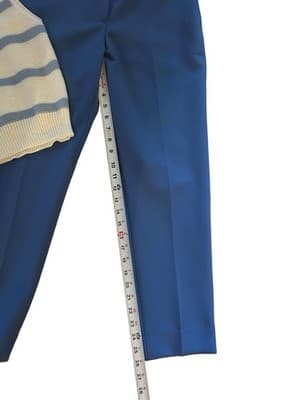 10P Petite Talbots Hampshire Ankle Pants Matching Top Set Blue White Spring - Thumbnail 7