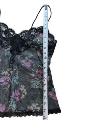 Size 34 Vintage Vassarette Lingerie Camisole Chiffon Floral Sheer Fairycore - Thumbnail 8