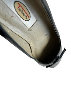 7.5N Vintage Talbots Navy Blue Leather Classic Elegant Shoes Low Heel Preppy - Thumbnail 4