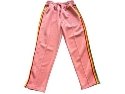 Palm Angels Tracksuit Bottoms Pants M Peach Joggers Ankle Zip Authentic Rainbow - Thumbnail 6