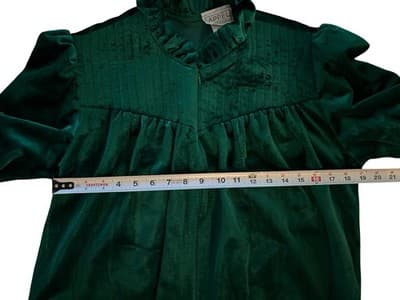 NWT NOS Size M Vintage Appel Emerald Green Housecoat Robe Zip Front Grannycore - Thumbnail 6