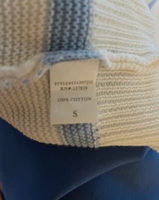10P Petite Talbots Hampshire Ankle Pants Matching Top Set Blue White Spring - Thumbnail 10