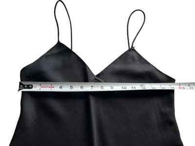 Vintage Victorias Secret Black Shiny Nighty Old Union Label Slip Dress Small - Thumbnail 4