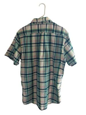 Men’s Izod Sz L Coastal Beach Saltwater Classics Plaid Cotton Short Sleeve Shirt - Thumbnail 5
