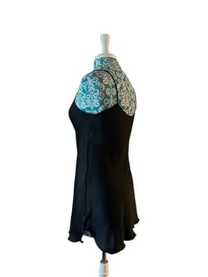 Vintage Victorias Secret Black Shiny Nighty Old Union Label Slip Dress Small - Thumbnail 3