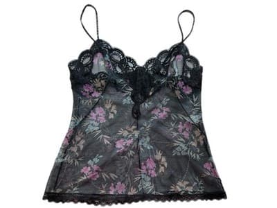 Size 34 Vintage Vassarette Lingerie Camisole Chiffon Floral Sheer Fairycore - Thumbnail 4