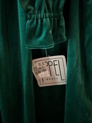 NWT NOS Size M Vintage Appel Emerald Green Housecoat Robe Zip Front Grannycore - Thumbnail 7