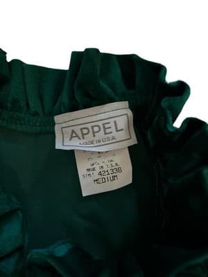 NWT NOS Size M Vintage Appel Emerald Green Housecoat Robe Zip Front Grannycore - Thumbnail 3