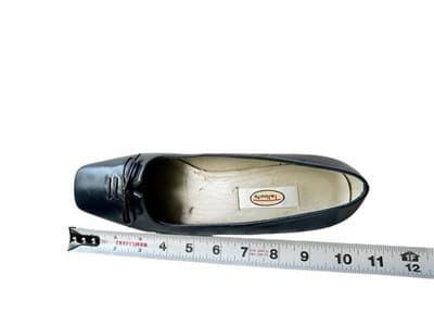 7.5N Vintage Talbots Navy Blue Leather Classic Elegant Shoes Low Heel Preppy - Thumbnail 12