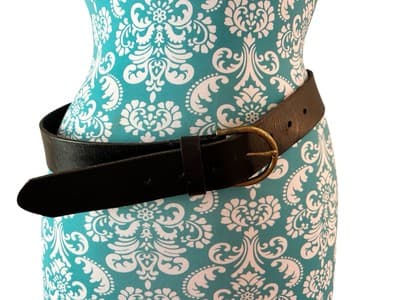 American Eagle Black Belt Genuine Cow Leather Boho Prairie Peasant Festival Med - Thumbnail 2