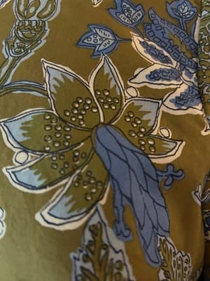 Size MP Talbots Cotton Top Floral Puff Sleeves Babydoll Green Blue Bow Summer - Thumbnail 13