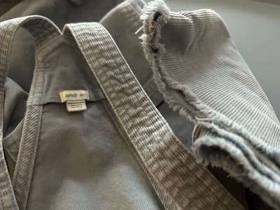 Aerie Pastel Blue Corduroy Overalls Bibs XS Pockets Boho Country Farm School - Thumbnail 6