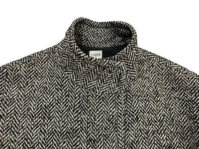 J. Crew City Coat Tweed Zip Front Stand Up Collar Black Womens 8 Old Money Luxe - Thumbnail 15