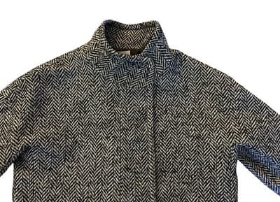 J. Crew City Coat Tweed Zip Front Stand Up Collar Black Womens 8 Old Money Luxe - Thumbnail 14