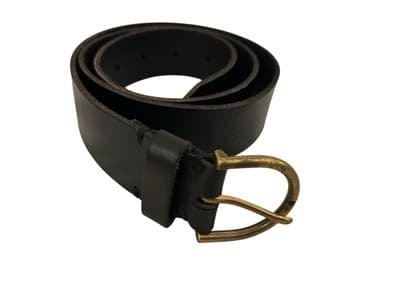 American Eagle Black Belt Genuine Cow Leather Boho Prairie Peasant Festival Med - Thumbnail 6