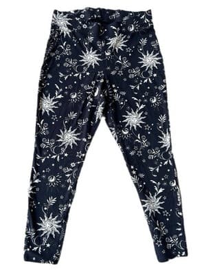 Chicos Celestial Leggings Black Stretch Star Moon Women’s Pants - Thumbnail 2