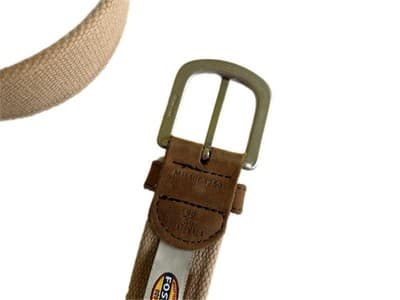 Fossil Utility Gear Belt Leather Trim Tan Cloth Casual Men's 36 Spring Summer - Thumbnail 4
