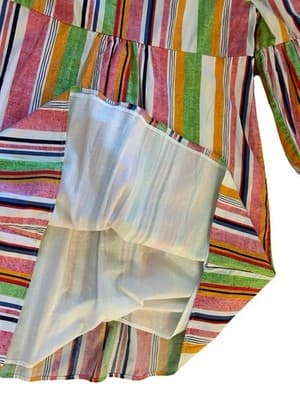 Crown & Ivy Size M Cotton Women’s Bell Sleeve Dress Spring Summer Stripes Flowy - Thumbnail 4