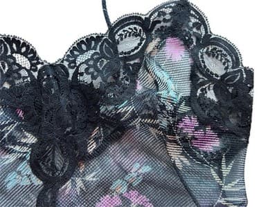 Size 34 Vintage Vassarette Lingerie Camisole Chiffon Floral Sheer Fairycore - Thumbnail 9