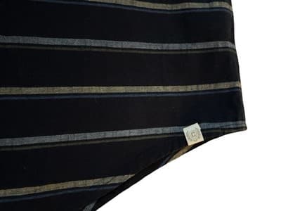 Mens Chaps XL SEACOAST WASH COASTAL Beach Striped Blue Cotton Short Sleeve Shirt - Thumbnail 6