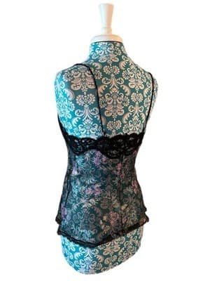 Size 34 Vintage Vassarette Lingerie Camisole Chiffon Floral Sheer Fairycore - Thumbnail 10