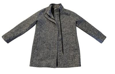 J. Crew City Coat Tweed Zip Front Stand Up Collar Black Womens 8 Old Money Luxe - Thumbnail 10