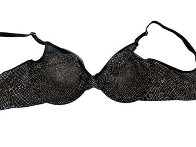 Bra 40C Black Nude Lingerie Bra Smart & Sexy Animal Print Mesh Modern Minimal - Thumbnail 2