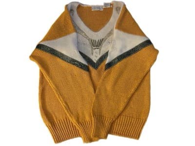 Vintage 1980’s Sweater Cotton Angora NEW WAVE Retro Slouch Mob Wife Rhinestone - Thumbnail 6