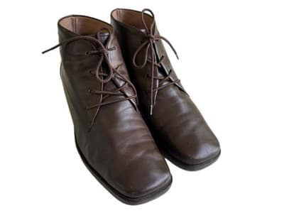 7.5 Narrow Vintage Women’s Y2K Chunky Boot Square Toe Brown Shoes Leather Boho