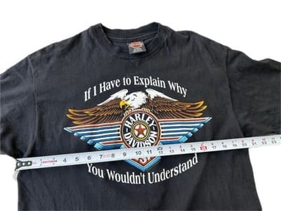 Black T Shirt “If I Have To Explain” Harley Davidson 1993 Single Stitch Large - Thumbnail 5