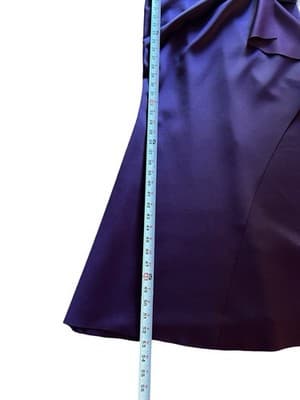 XSCAPE Size 4 Petite Purple Maxi Dress Scuba Knit Glam Evening Ruffled Long Gown - Thumbnail 14
