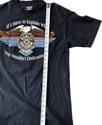 Black T Shirt “If I Have To Explain” Harley Davidson 1993 Single Stitch Large - Thumbnail 4