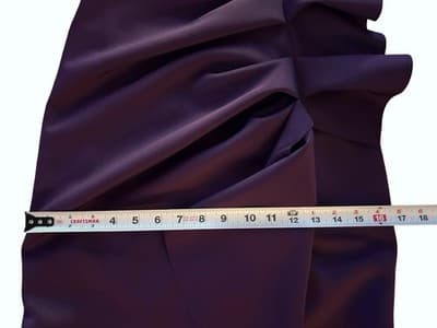 XSCAPE Size 4 Petite Purple Maxi Dress Scuba Knit Glam Evening Ruffled Long Gown - Thumbnail 13