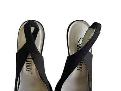 7 Vintage Y2K Black Platform Heels Shoes Women’s Sam & Libby Fabric Cloth Modern - Thumbnail 9