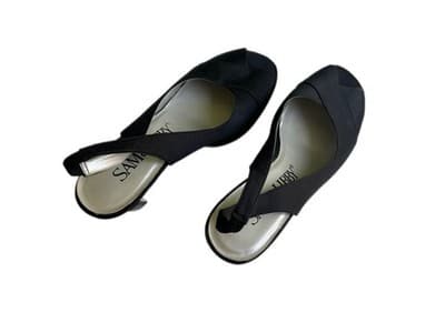 7 Vintage Y2K Black Platform Heels Shoes Women’s Sam & Libby Fabric Cloth Modern - Thumbnail 10