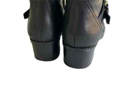 Vintage Brown & Black Tall Genuine Leather Equestrian Boots Women’s 8 Boho - Thumbnail 8