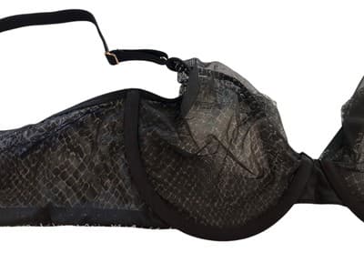 Bra 40C Black Nude Lingerie Bra Smart & Sexy Animal Print Mesh Modern Minimal - Thumbnail 4