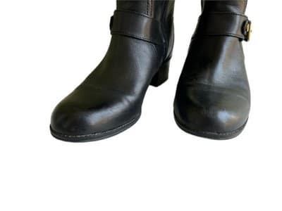 Vintage Brown & Black Tall Genuine Leather Equestrian Boots Women’s 8 Boho - Thumbnail 3
