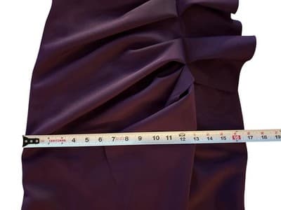 XSCAPE Size 4 Petite Purple Maxi Dress Scuba Knit Glam Evening Ruffled Long Gown - Thumbnail 16