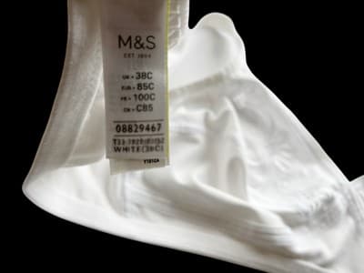 Marks And Spencer White Bra 38C Wire Free Embroidered Cups Cotton Blend Wireless - Thumbnail 5