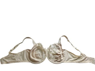 BREEZIES 46D Cream Ivory Bra Lingerie Floral Cups - Thumbnail 2