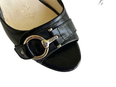 Joan & David Black Genuine Leather Heels Women’s Shoes Horsebit Old Money Silver - Thumbnail 9