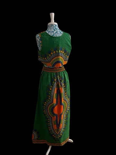 Vintage Cotton Maxi Skirt Crop Top Set Boho Hippie Gypsy Grunge Festival 2 Piece - Thumbnail 8