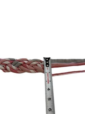 Ann Taylor Vintage Braided Cloth Cotton Cinch Belt Revival Boho Hippie Rose Gray - Thumbnail 6