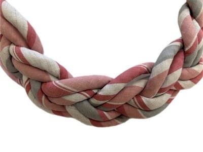 Ann Taylor Vintage Braided Cloth Cotton Cinch Belt Revival Boho Hippie Rose Gray - Thumbnail 4