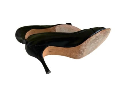Joan & David Black Genuine Leather Heels Women’s Shoes Horsebit Old Money Silver - Thumbnail 10